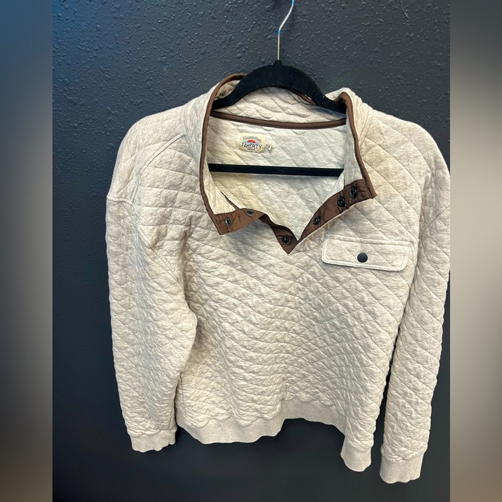 Faherty Epic Quilted Fleece Pullover XL